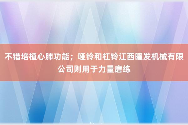 不错培植心肺功能；哑铃和杠铃江西曜发机械有限公司则用于力量磨练