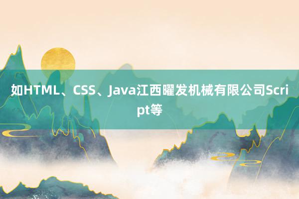 如HTML、CSS、Java江西曜发机械有限公司Script等