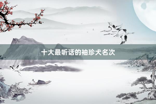 十大最听话的袖珍犬名次